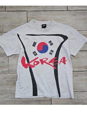 Vintage World Cup USA 1994 Shirt Mens Flag of Korea Single Stitch Team Gear L